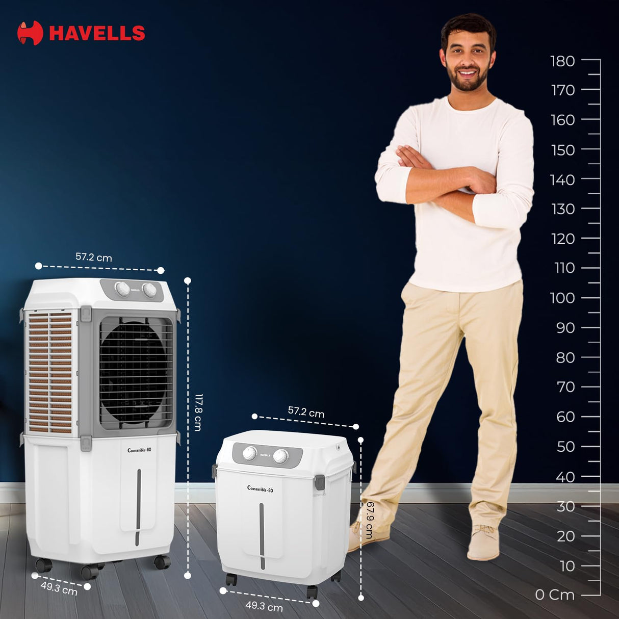Havells 2-in-1 Convertible 80 L Desert Air Cooler