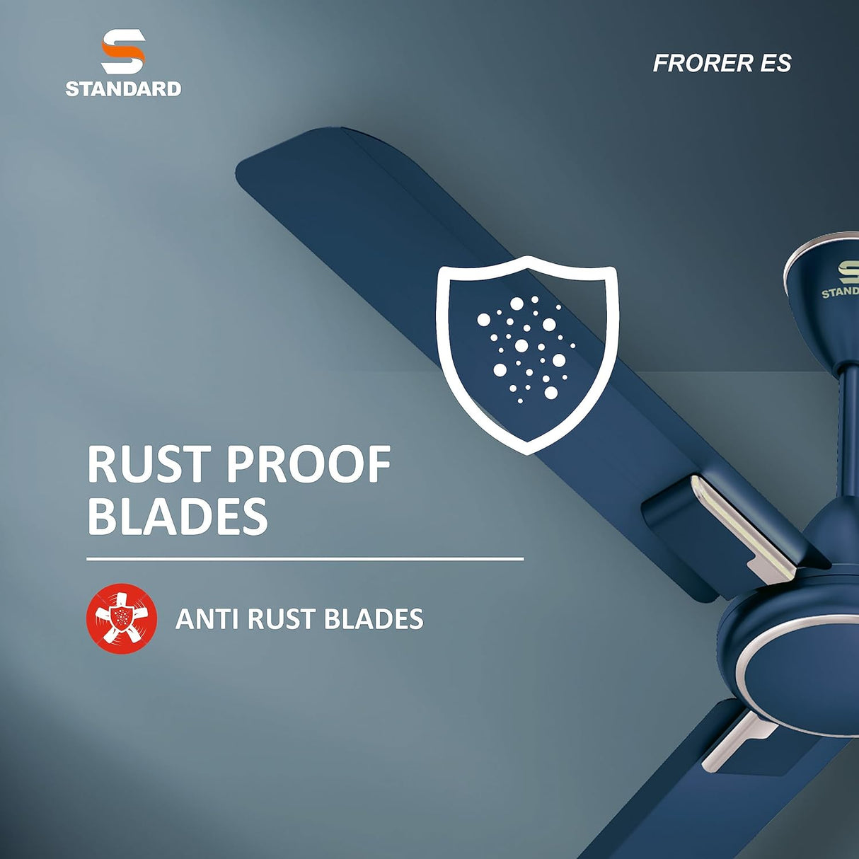 Havells Standard Frorer 1200mm Ceiling Fan (Matt Blue Indigo Chrome)