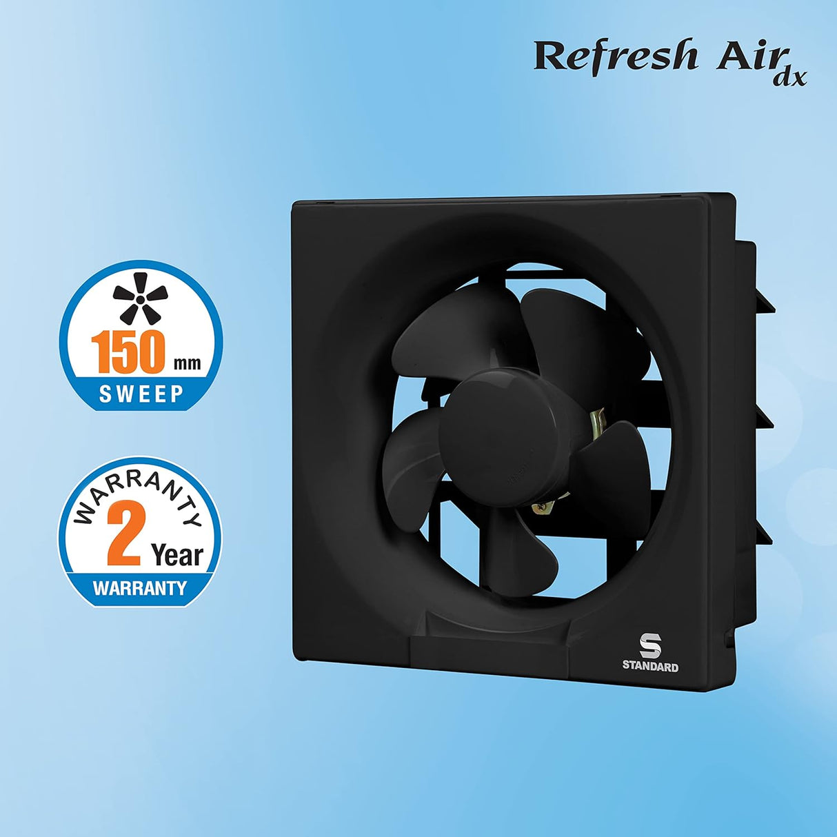 Havells Standard Refresh Air DX 200mm Exhaust Fan (Black)