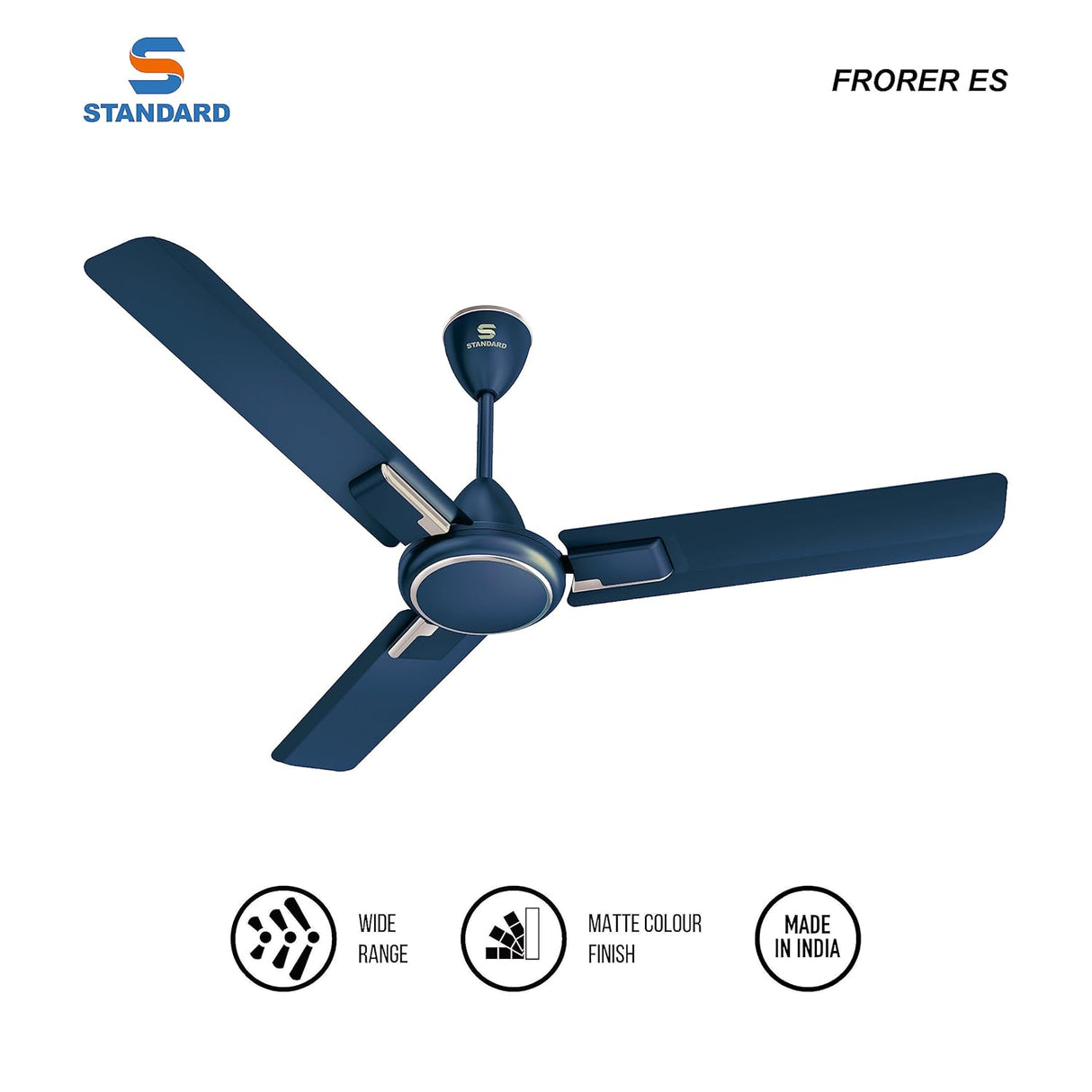 Havells Standard Frorer 1200mm Ceiling Fan (Matt Blue Indigo Chrome)