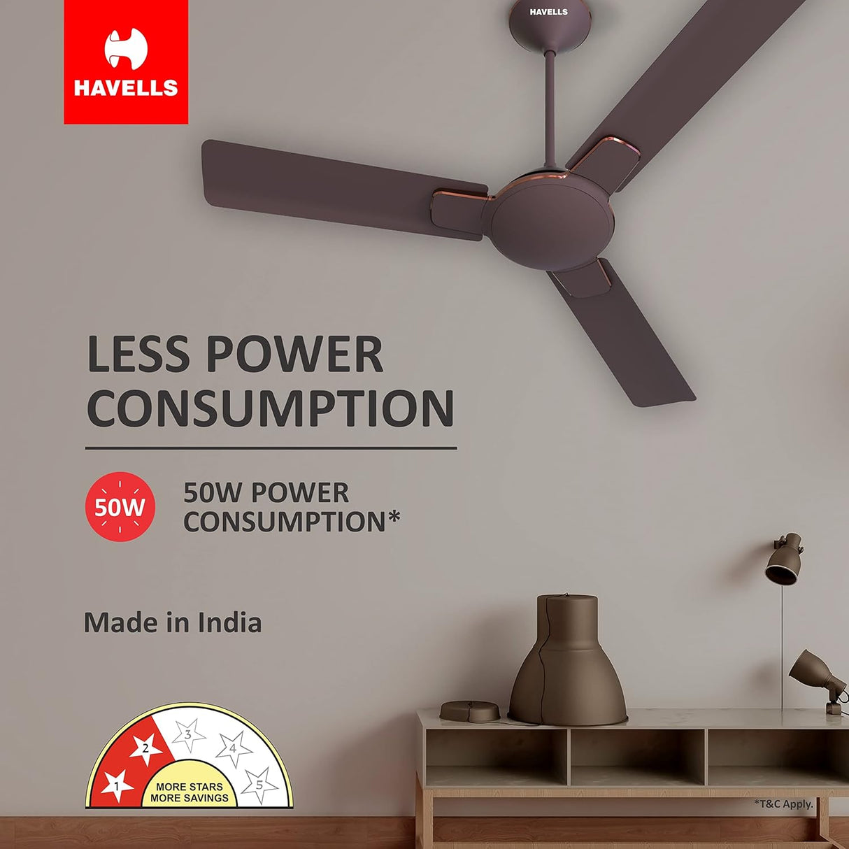 Havells Enticer 1200mm Ceiling Fan (Espresso Brown Copper)