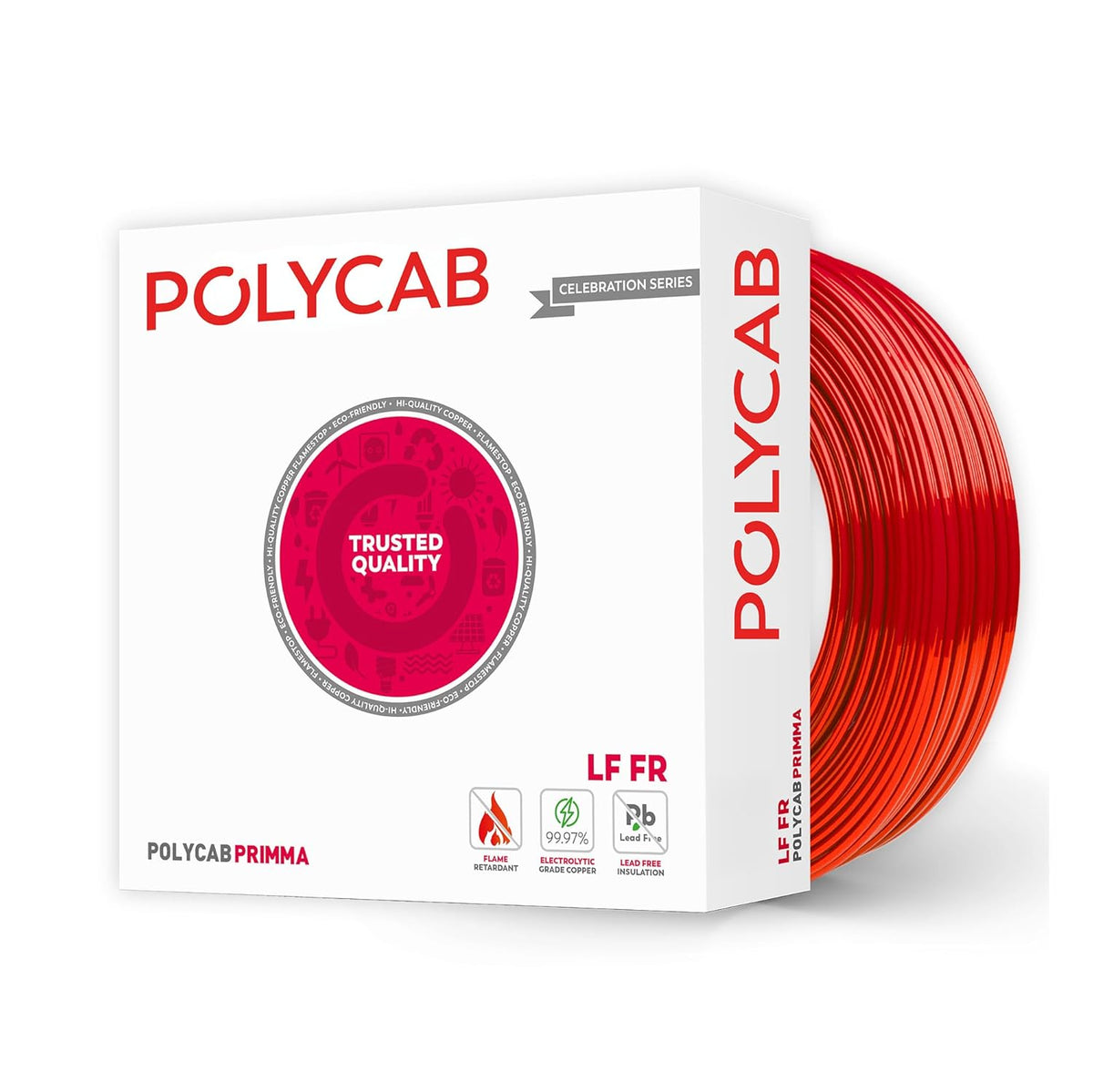 Polycab Primma LF-FR 0.75sqmm 90m House Wire (Red)