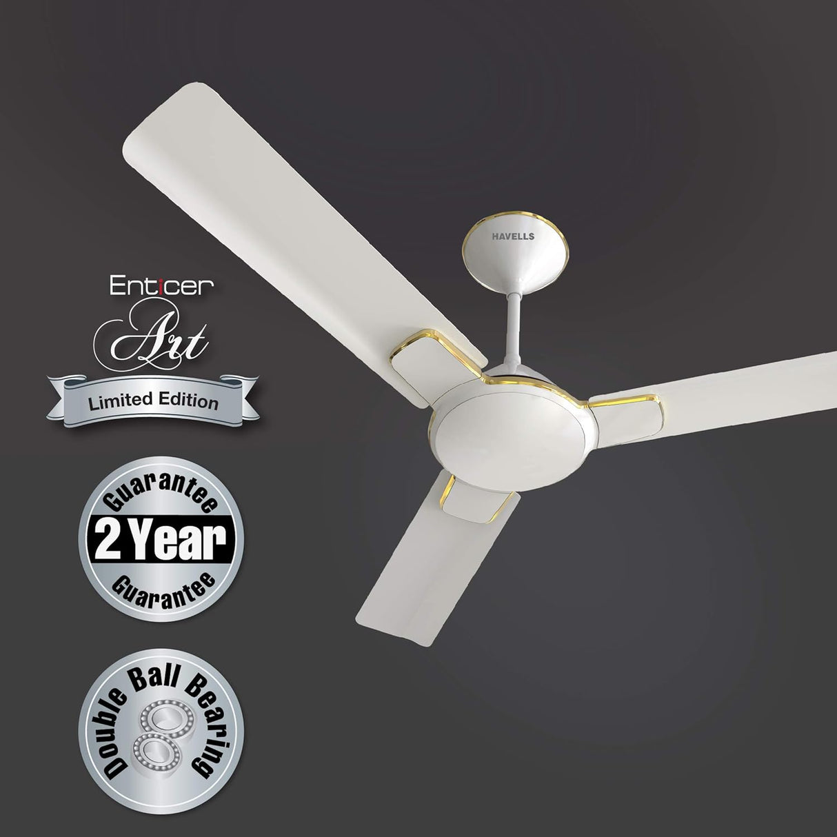 Havells Enticer 1400 mm Ceiling fan Pearl White Gold