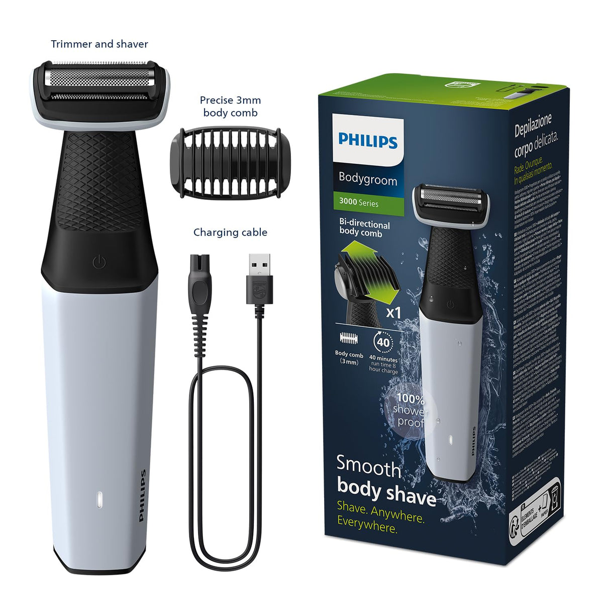 Philips BG3007/01 Cordless Body groomer and Trimmer for men