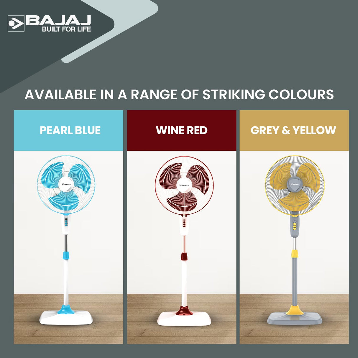 Bajaj Rapido 400mm High Speed Pedestal Fan (Wine Red)