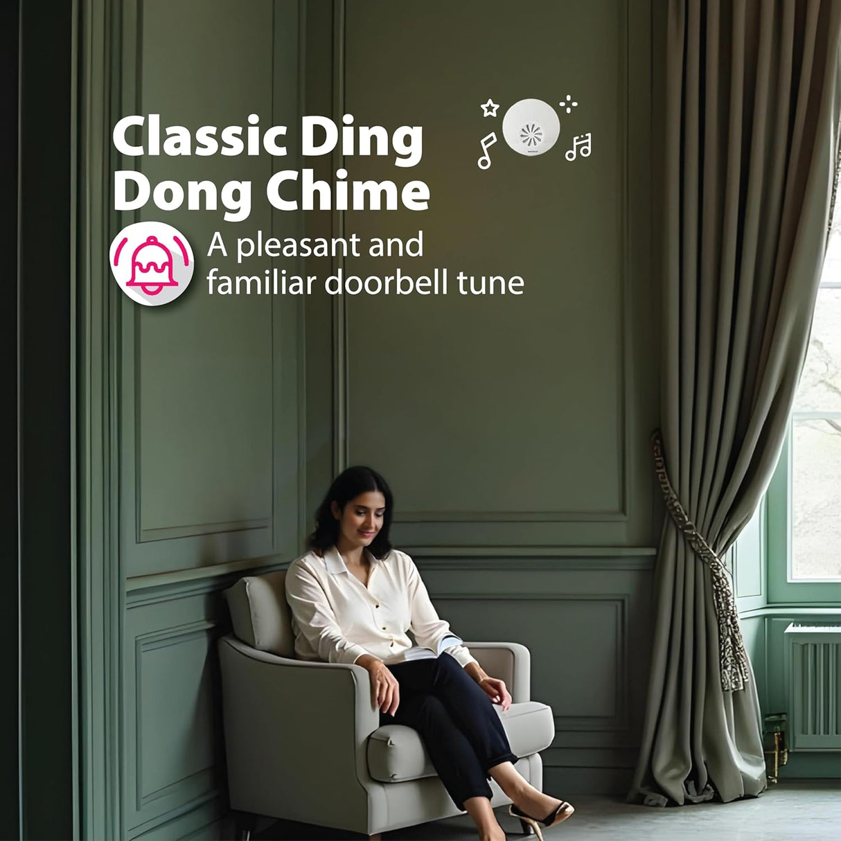 Havells Grey Star Ding Dong Electronic Door Bell | White