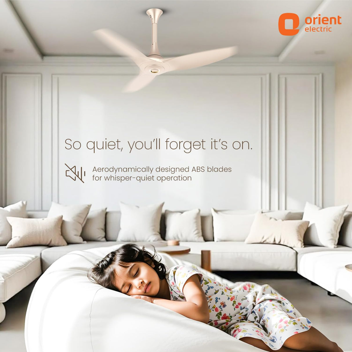 Orient Electric Aeroquiet 1230mm Premium Ceiling Fan (Mystic Gold)