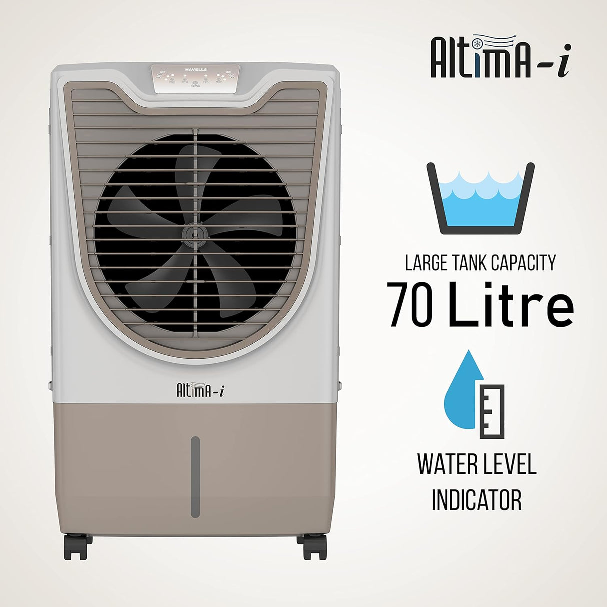 Havells Altima-I 70 Litre Desert Air Cooler with Remote | White Champagne Gold