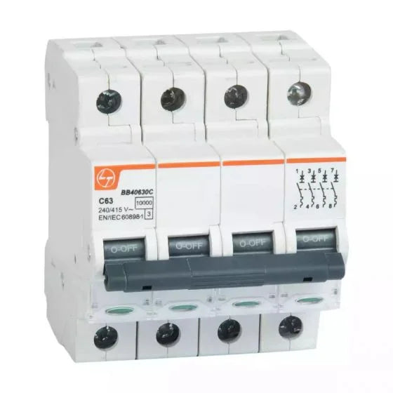 L&T Exora Four Pole C Curve 32A MCB BB40320C