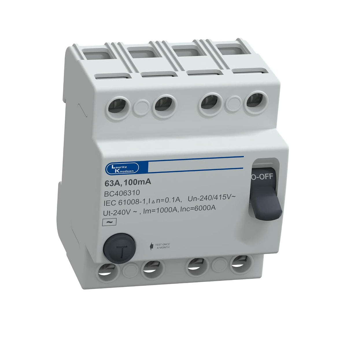 Lauritz Knudsen Tripper Four Pole 63A 100mA RCCB