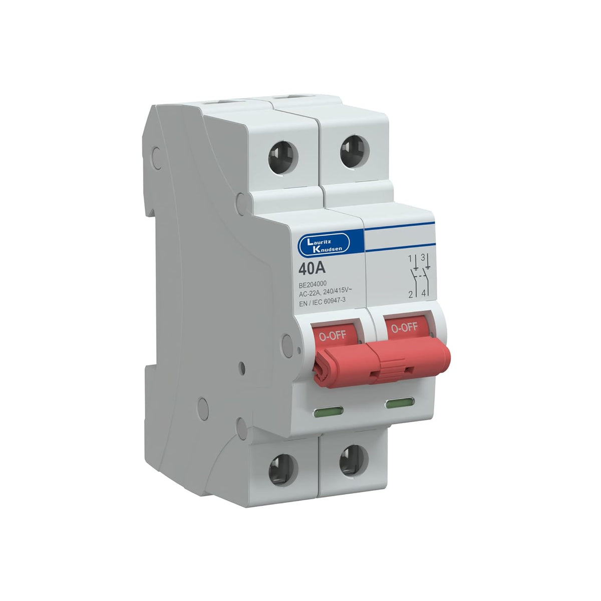 Lauritz Knudsen Tripper 40A DP Double Pole Isolator