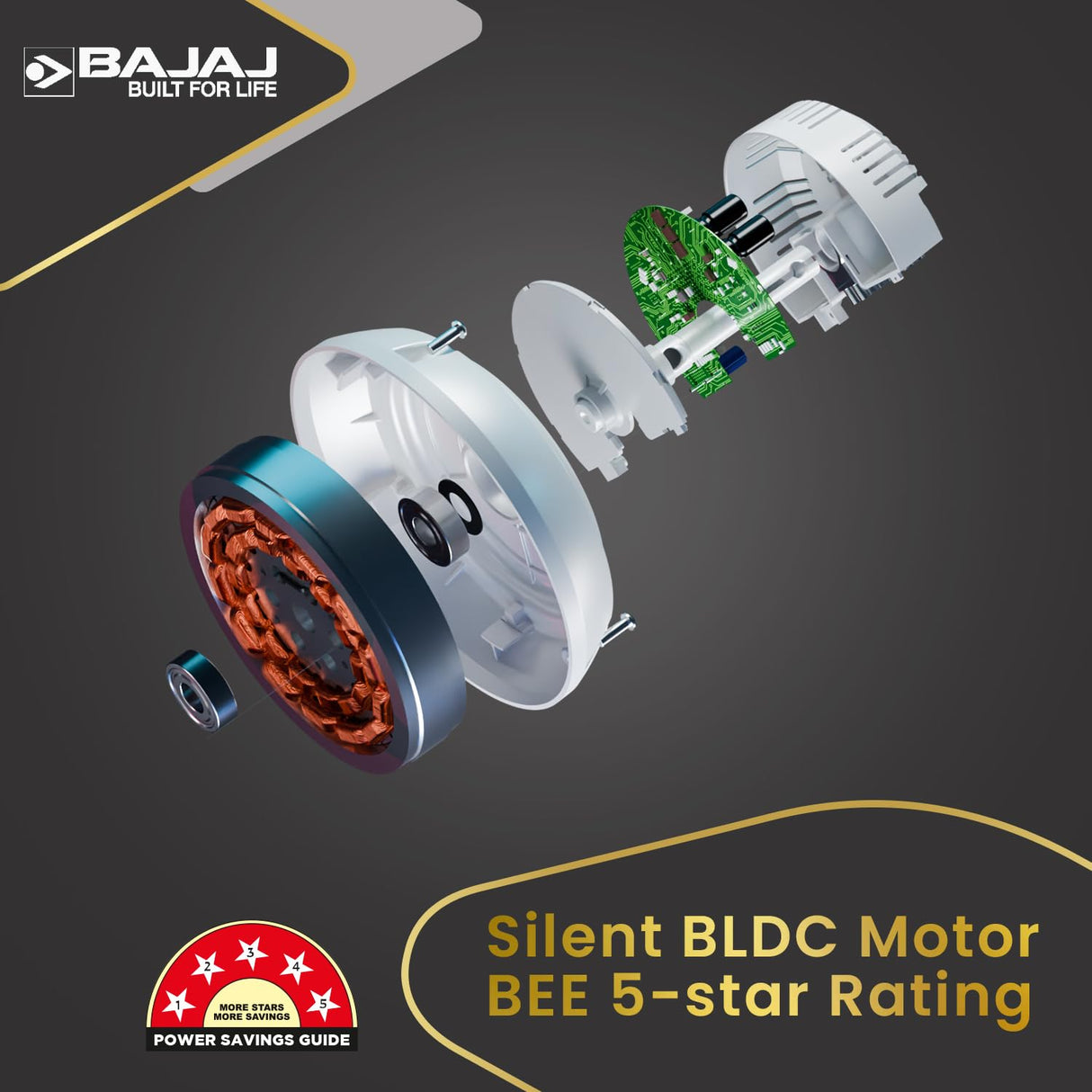 Bajaj Classico Sleek Wood 1200mm BLDC Ceiling Fans with Remote 【Maple Wood】