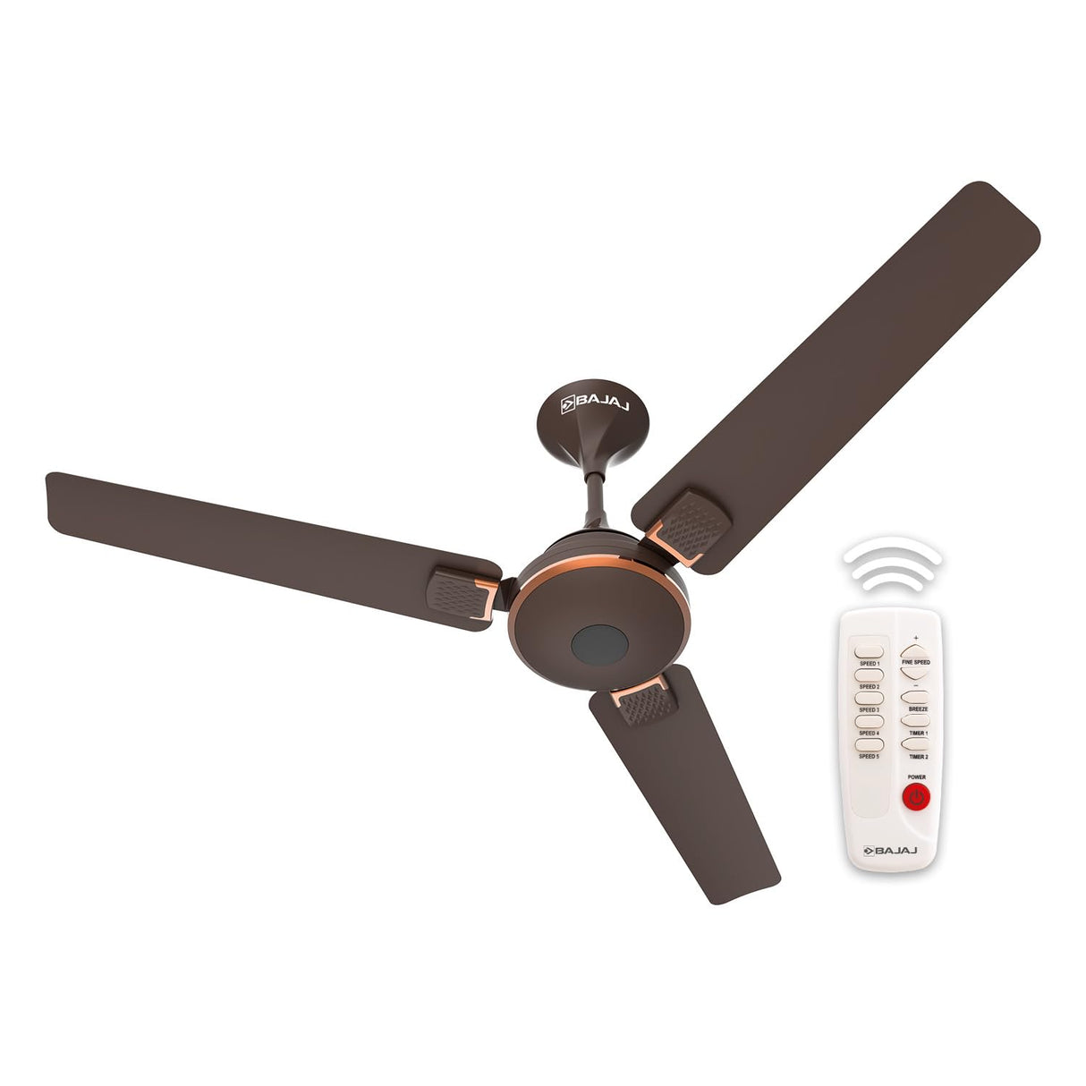 Bajaj Ethora Plus 1200mm High Speed BLDC Ceiling Fan with Remote ?Red Walnut Copper?
