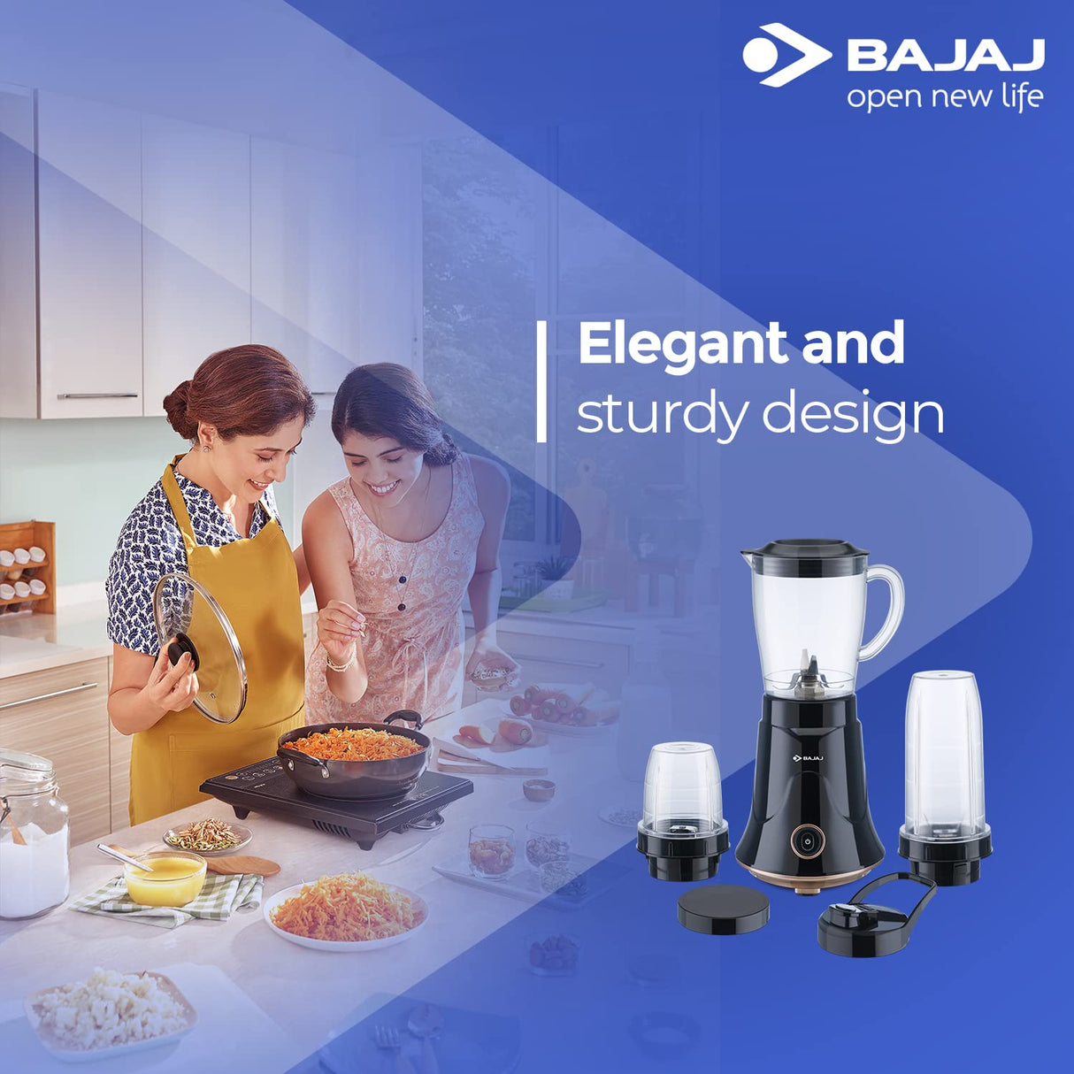 Bajaj NX-01 300 Watts Bullet Nutri-Pro Mixer Grinder |Black & Copper