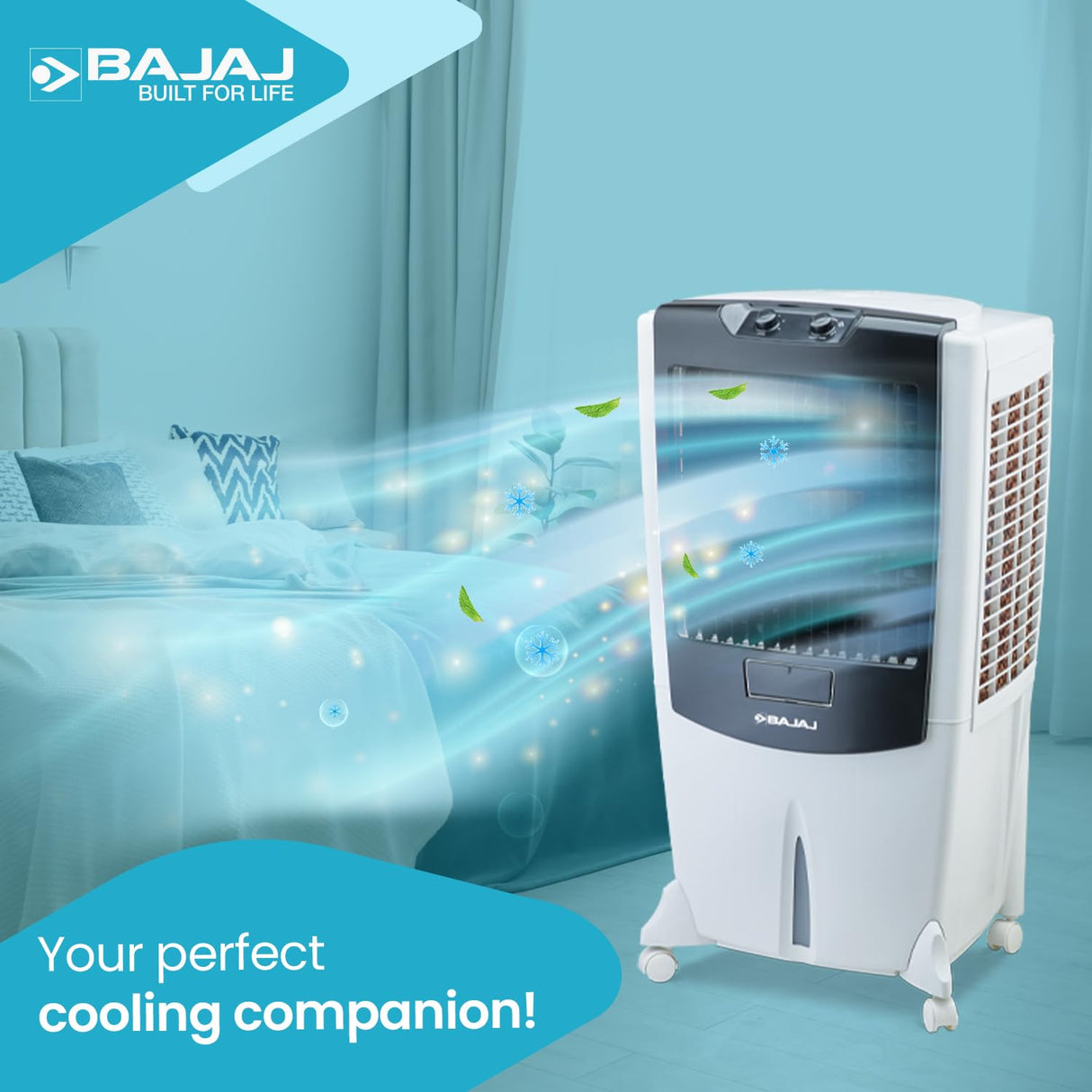 Bajaj Shield Series Mighty 95 Litre Desert Air Cooler | White