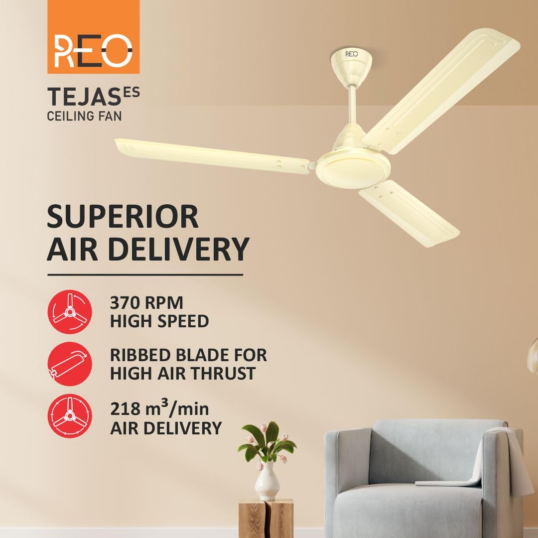 Havells Reo Tejas ES 900mm Ceiling Fan | High Speed | Bianco