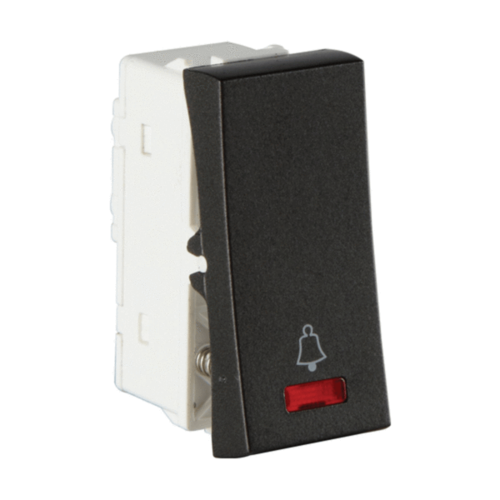 Lauritz Knudsen (Previously L&T) Entice 10A Bell Push Switch - Charcoal Grey