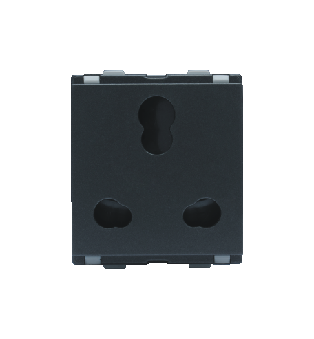 Lauritz Knudsen (Previously L&T) Entice 6A/16A Combined Socket With ISI 2M (Charcoal Grey)