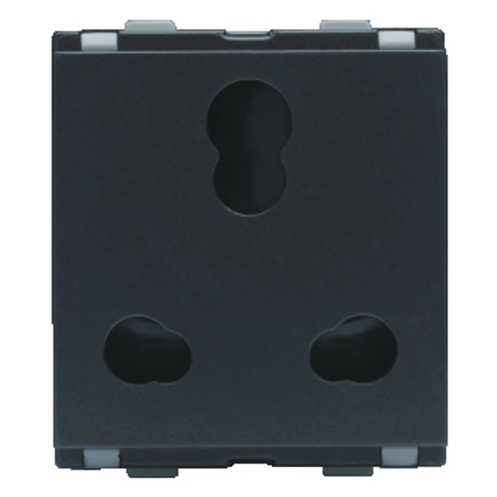 Lauritz Knudsen (Previously L&T) Entice 6A/16A Combined Socket With ISI 2M (Charcoal Grey)