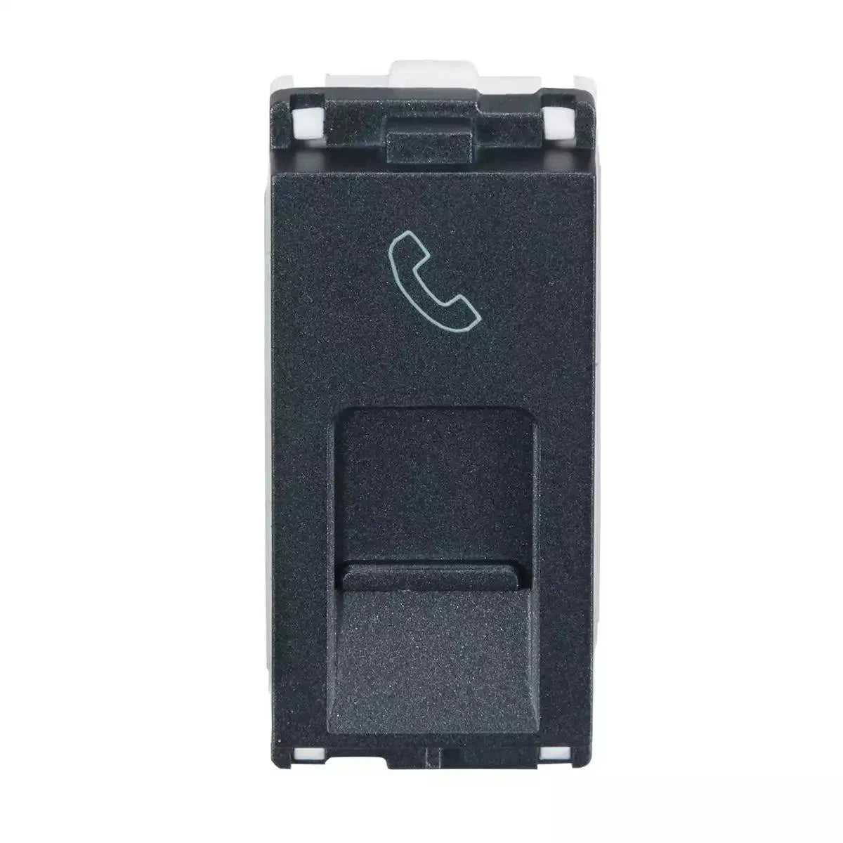 Lauritz Knudsen (Previously L&T) enGem RJ11 Telephone Socket with Shutter 1M (Stone Grey)