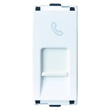 Lauritz Knudsen (Previously L&T) enGem RJ11 Telephone Socket with Shutter 1M (White)