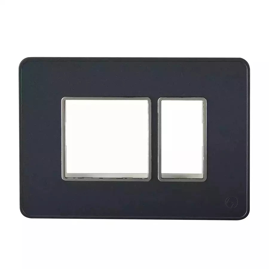 Lauritz Knudsen (Previously L&T) enGem 3 Module Cover Plate + Grid Frame (Stone Grey)