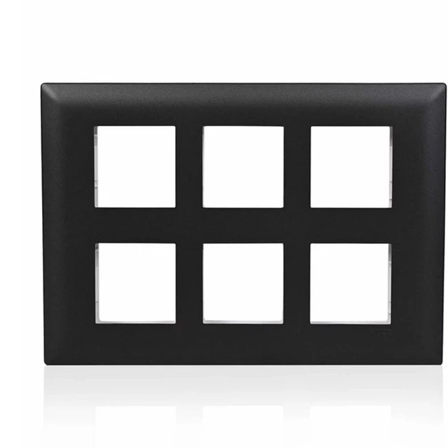 Lauritz Knudsen (Previously L&T) enGem 12 Module Cover Plate + Grid Frame (Stone Grey)