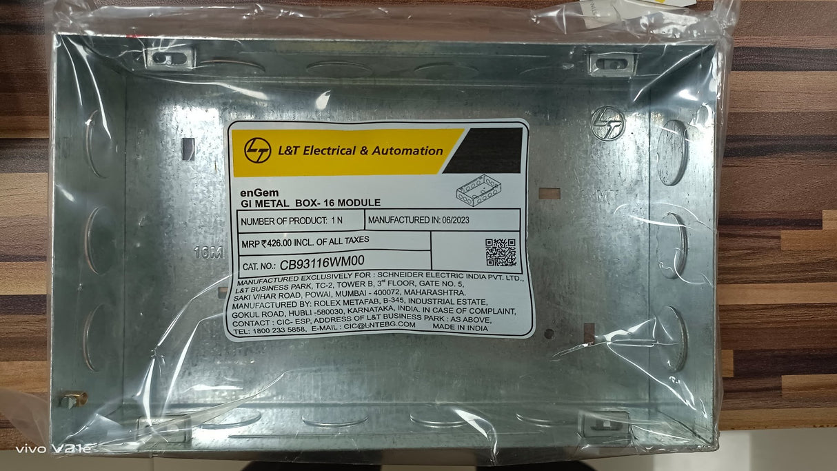 Lauritz Knudsen (Previously L&T) enGem GI Metal Mounting Box 16 Module