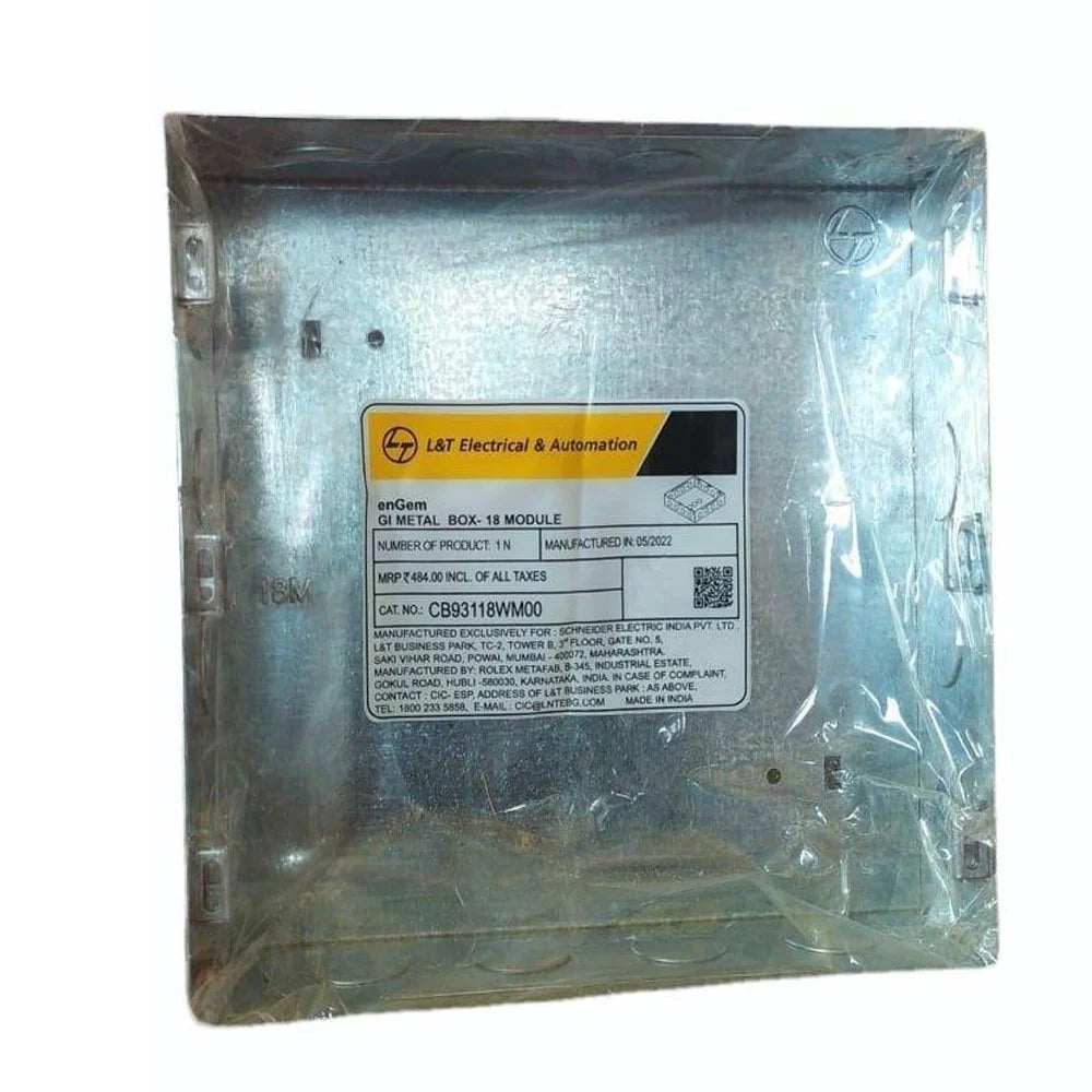 Lauritz Knudsen (Previously L&T) enGem GI Metal Mounting Box 18 Module