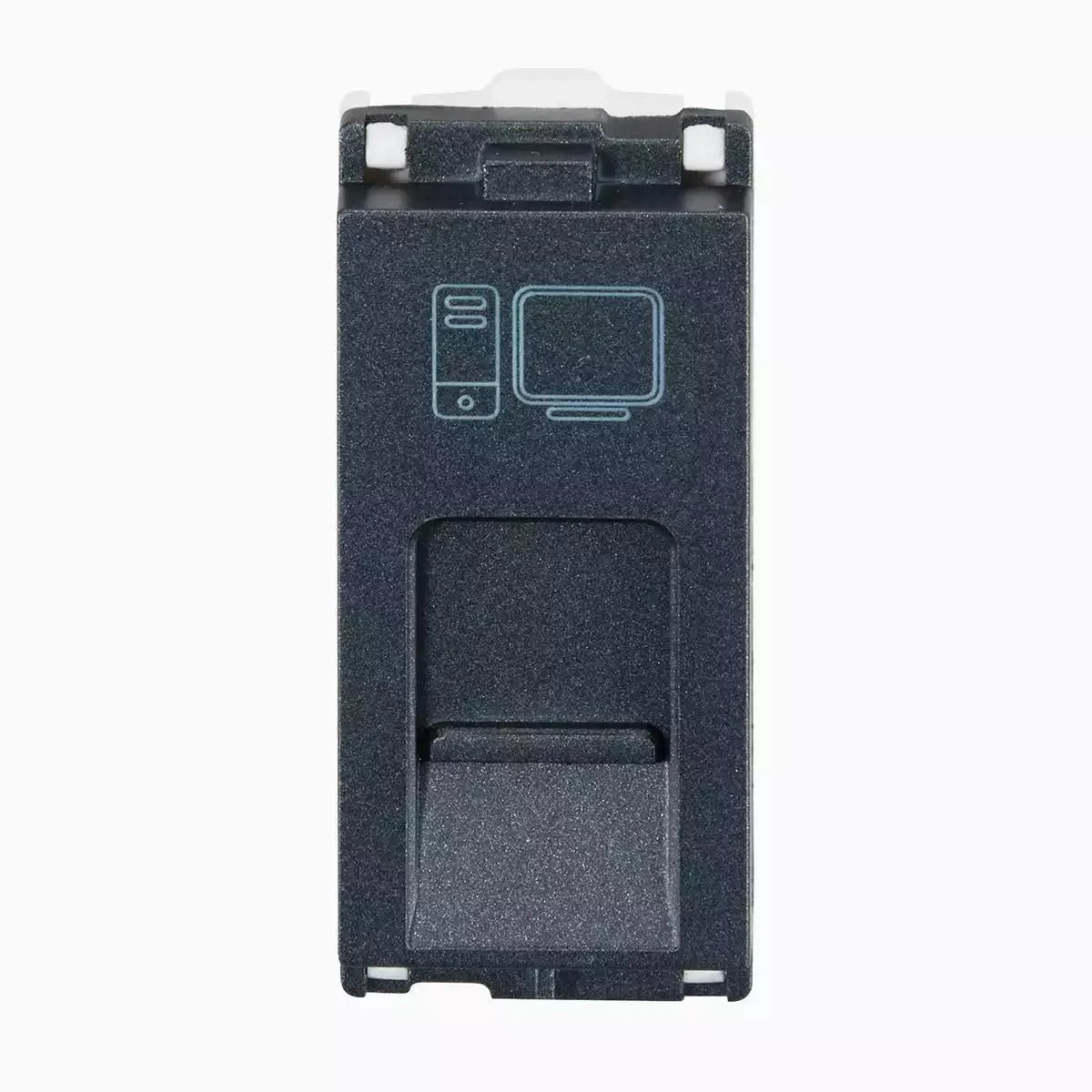 Lauritz Knudsen (Previously L&T) enGem RJ45 Cat 6 Socket with Shutter 1M (Stone Grey)