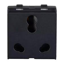 Lauritz Knudsen (Previously L&T) enGem 6A/16A 3-Pin Combi Socket with ISI 2M (Stone Grey)