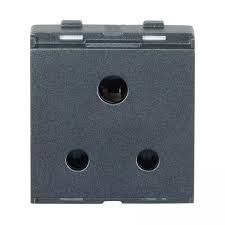 Lauritz Knudsen (Previously L&T) enGem 6A 3-Pin Socket with ISI 2M (Stone Grey)