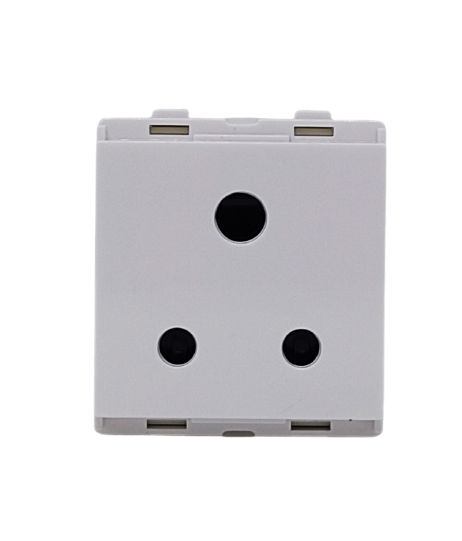 Lauritz Knudsen (Previously L&T) enGem 6A 3-Pin Socket with ISI 2M (White)