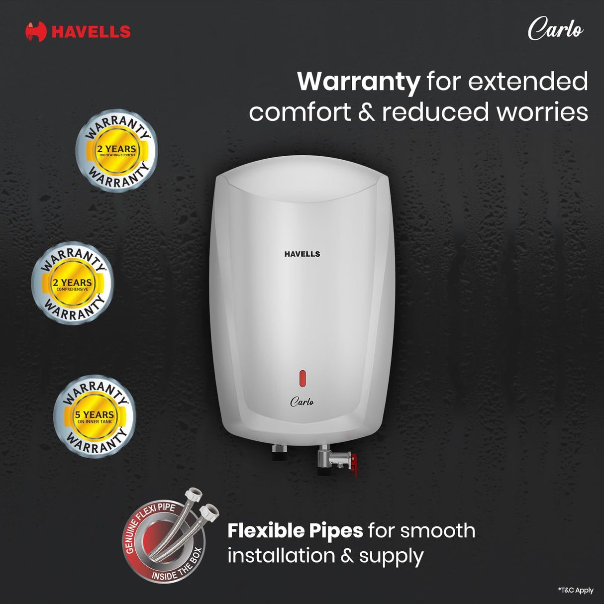 Havells Carlo 5 Litre Instant Water Heater Geyser (White)