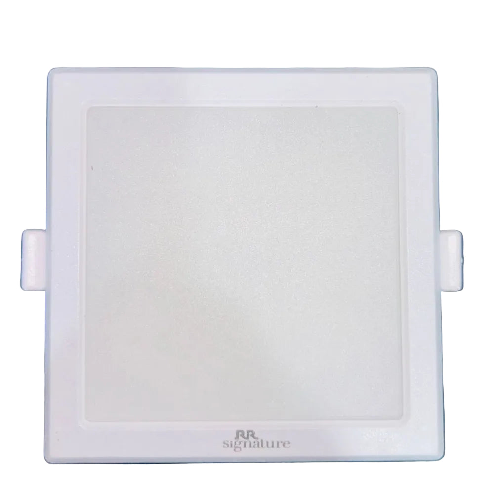 Square light fixture on a white surface