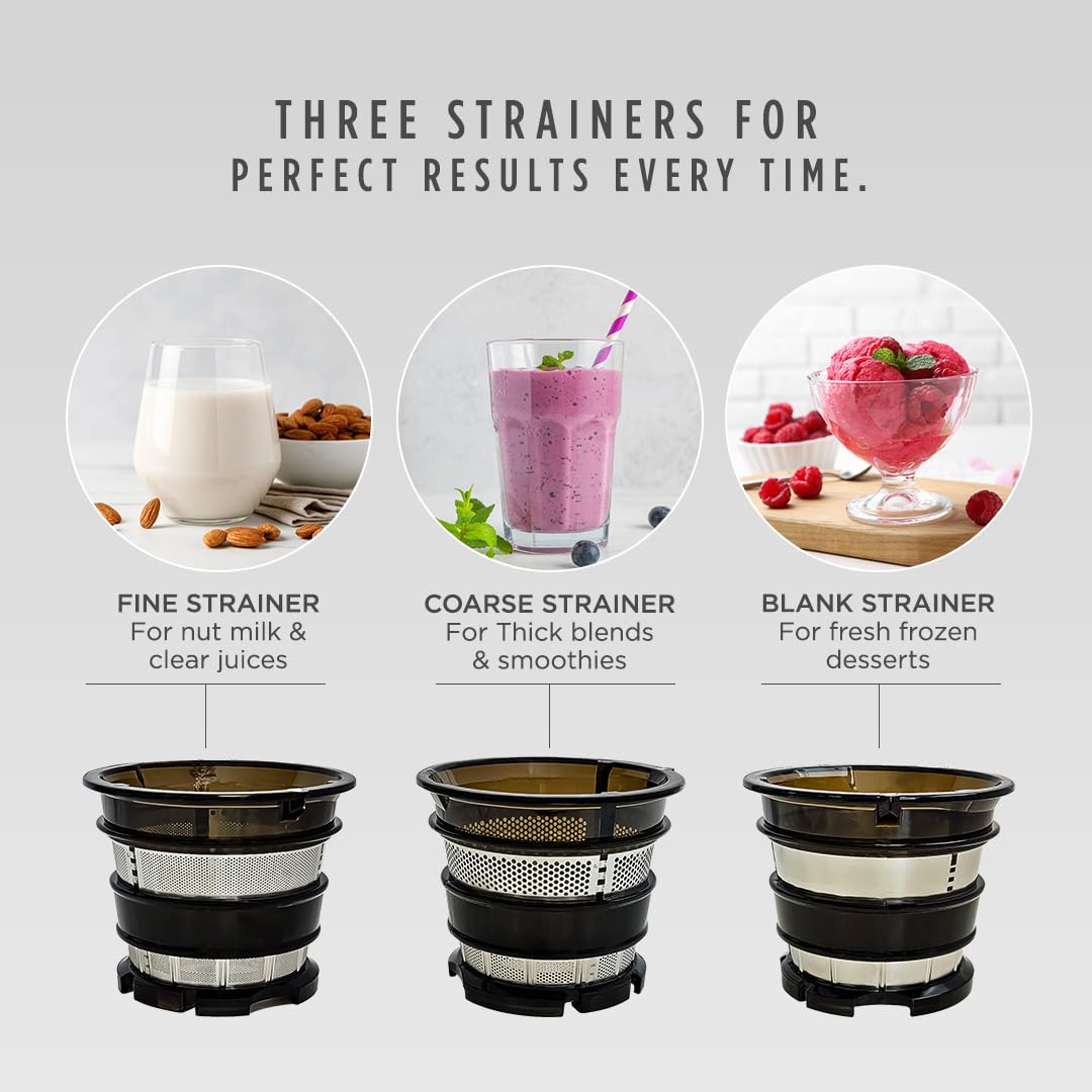 Sujata SJ01 250W Cold Pressed Slow Juicer for Fruit, Vegetable Juices, Nut Milks