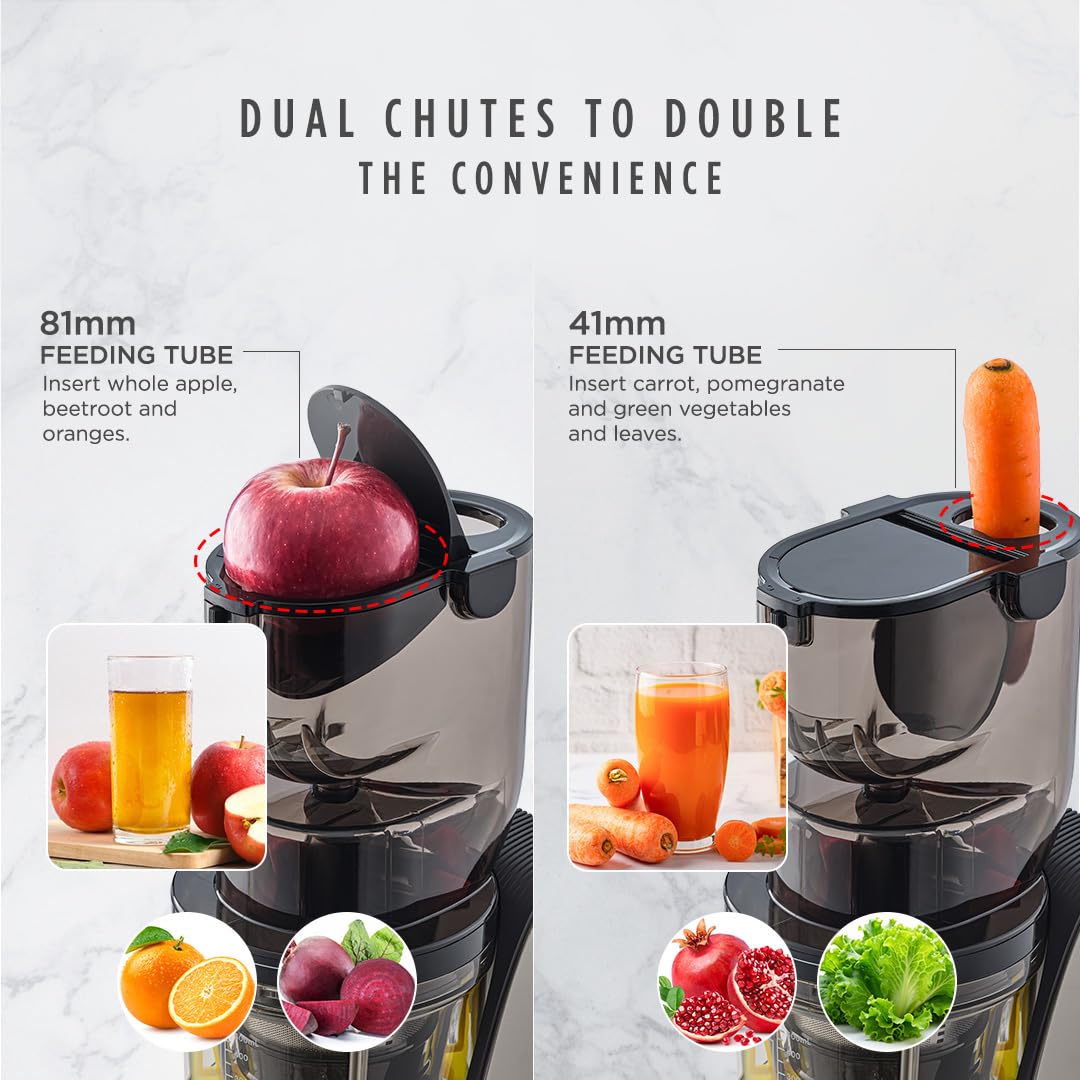Sujata SJ01 250W Cold Pressed Slow Juicer for Fruit, Vegetable Juices, Nut Milks