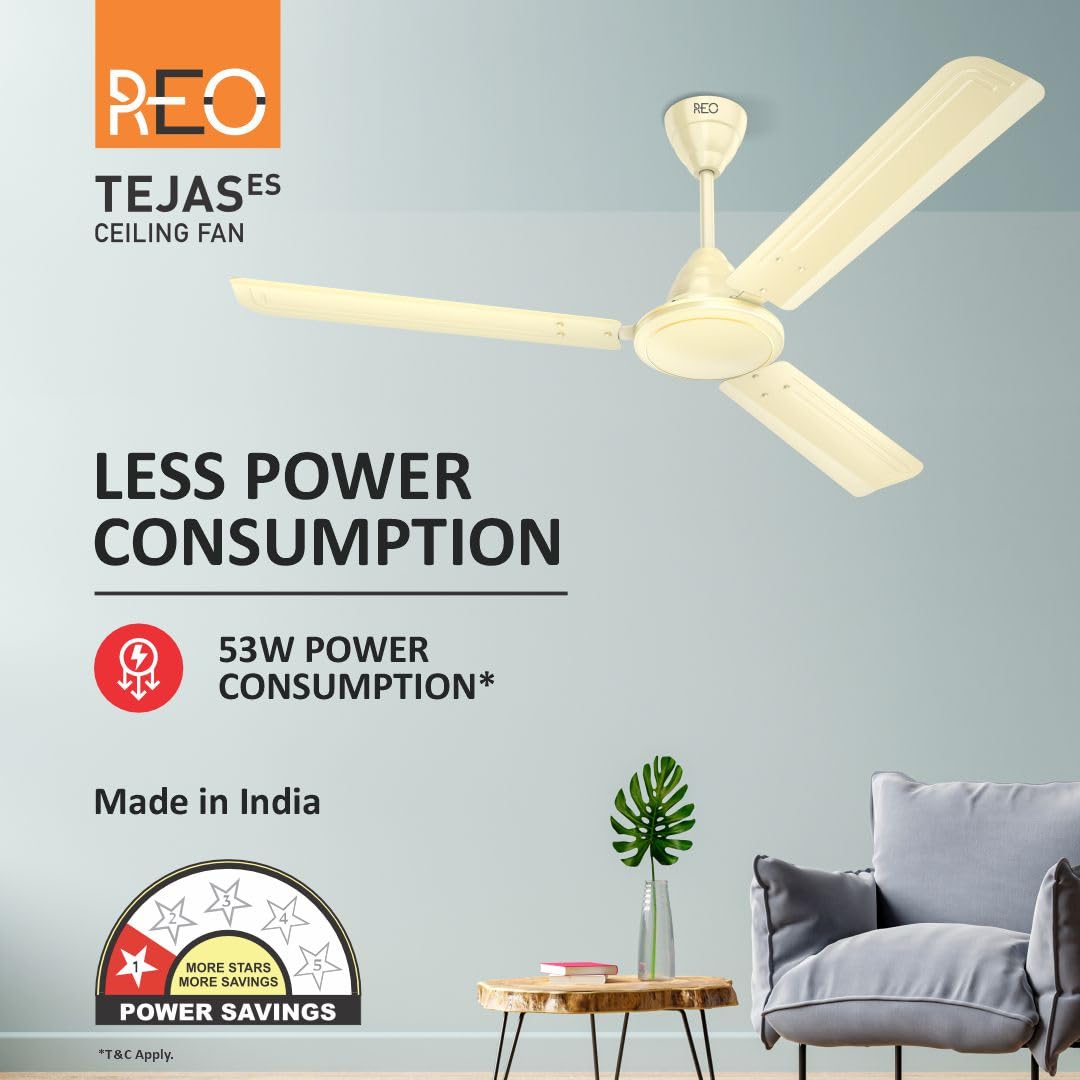 Havells Reo Tejas ES 900mm Ceiling Fan | High Speed | Bianco