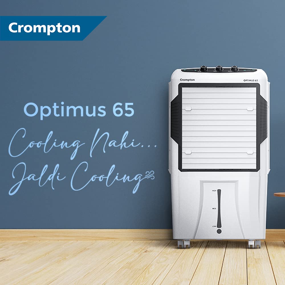 Crompton Optimus 65 Litre Desert Air Cooler | Auto-Fill & Drain | Humidity Control
