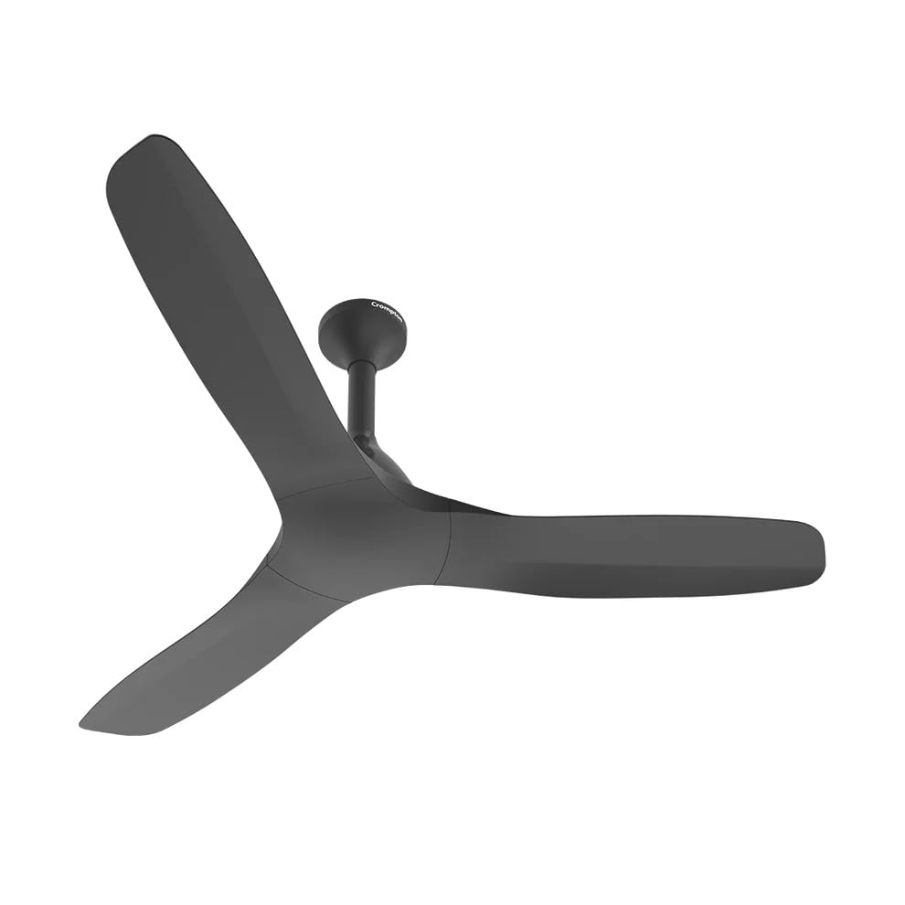 Modern ceiling fan with three blades on a white background
