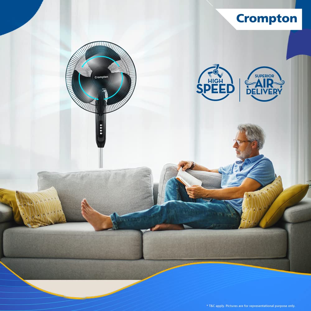 A Crompton Pedestal fan has a High speed and superior air delivery