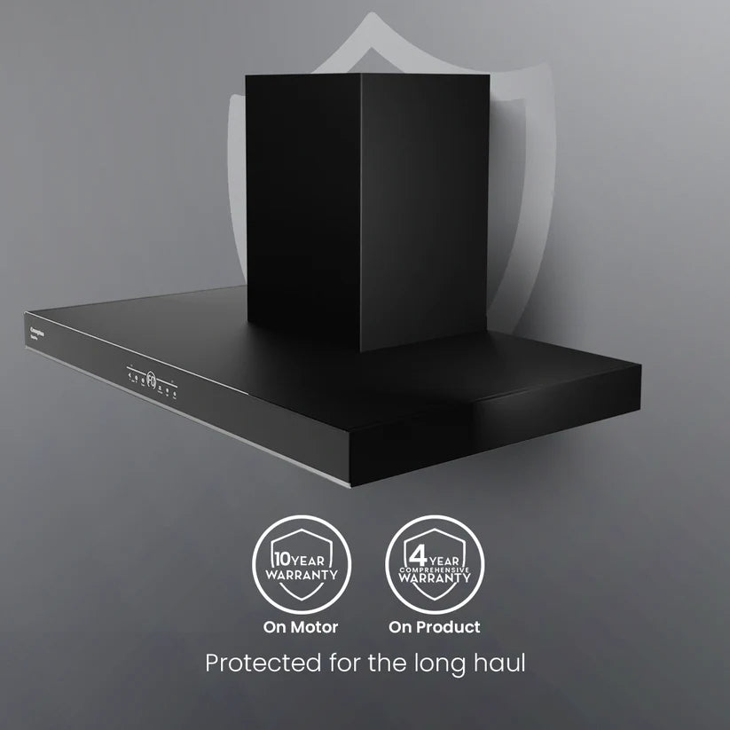 Crompton QuietPro Box 90cm Filterless Wall Mounted BLDC Kitchen Chimney (Black)