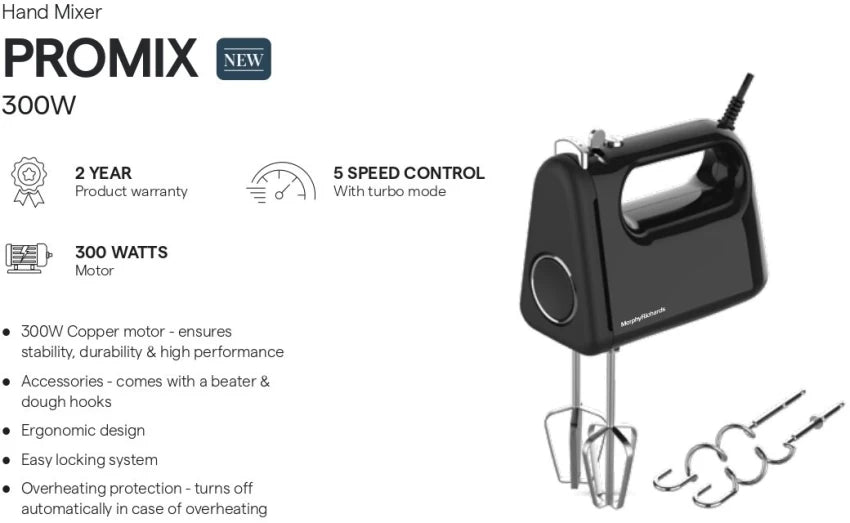 Morphy Richards ProMix 300 W Electric Whisk ( Black )