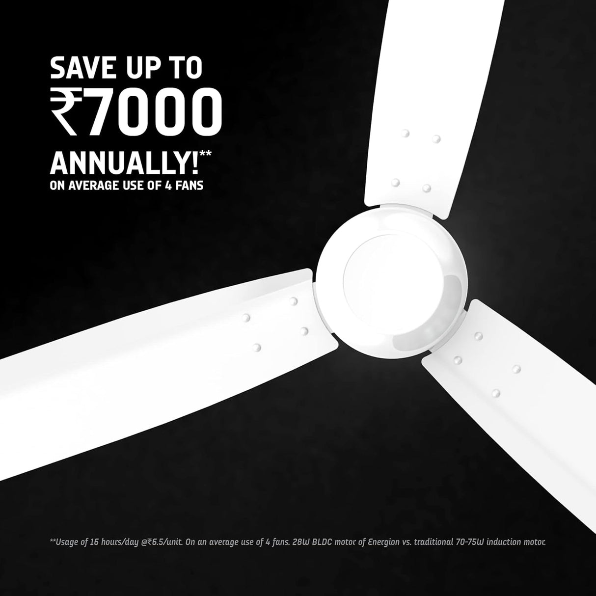 Crompton Energion Groove 1200mm BLDC Ceiling Fan with Remote (Opal White)