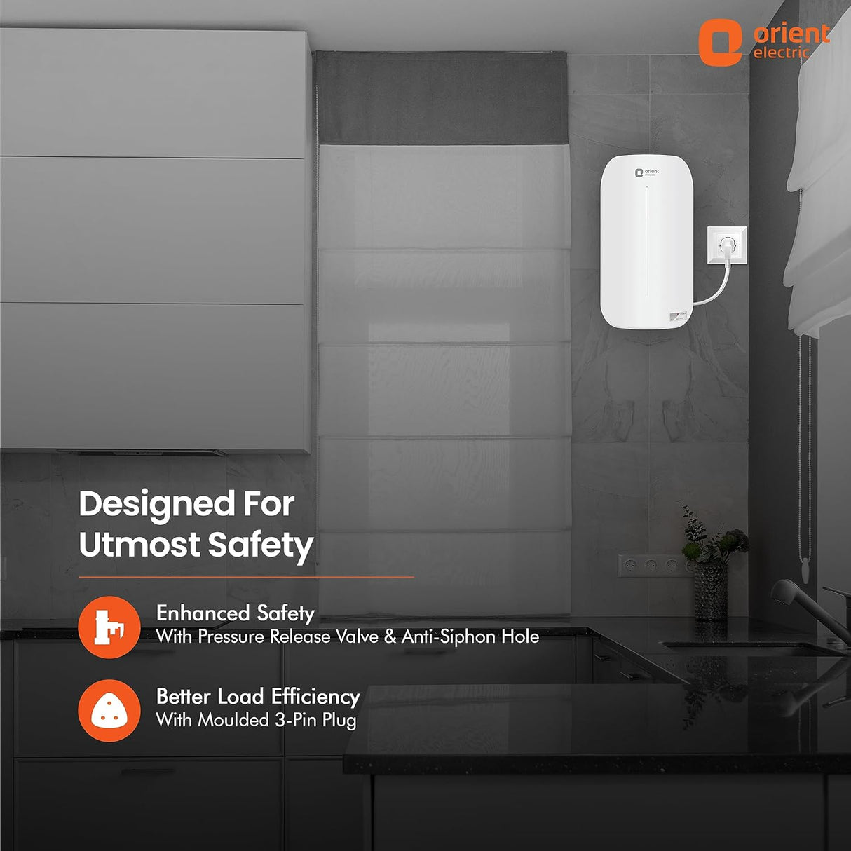 Orient Electric Eva 3 Litre Instant Water Heater Geyser (White)