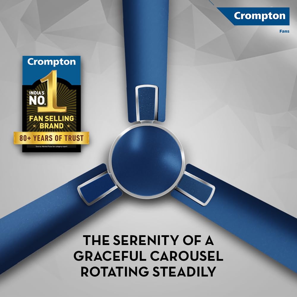 The ceiling fan has serenity of a graceful carousel rotation steadily