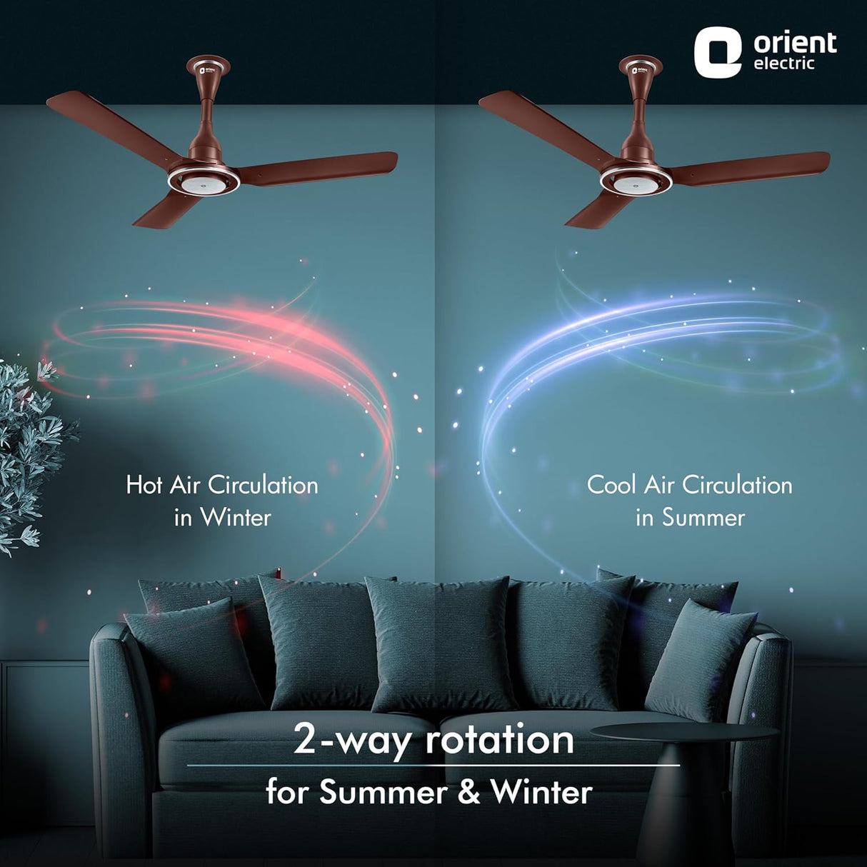 Orient Electric I-Float iOT 1200mm BLDC Ceiling Fan (Lakeside Brown)