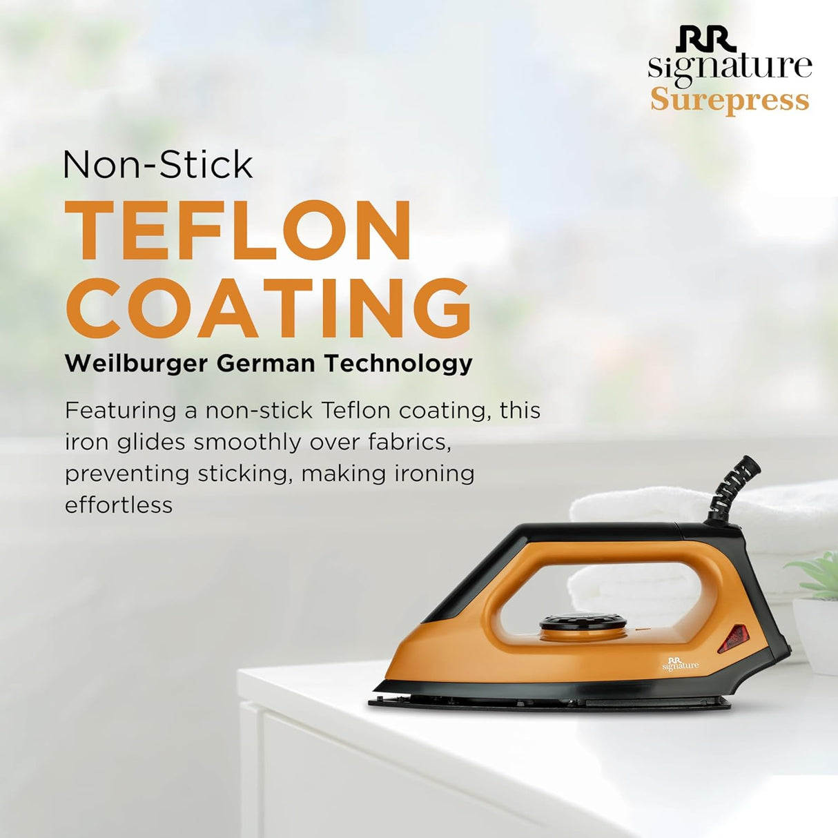 RR Signature Surepress 1000-Watt Dry Iron (Orange & Black)