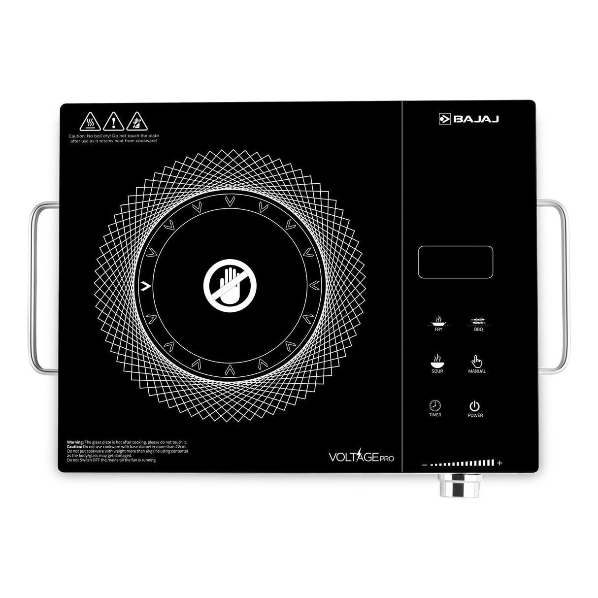 Bajaj IRX 220F Infrared Induction Cooktop | 2200 Watts【Black/Silver】