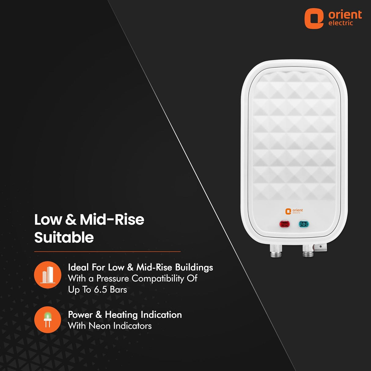 Orient Electric Revatto 3 Litre Instant Water Heater Geyser (White)